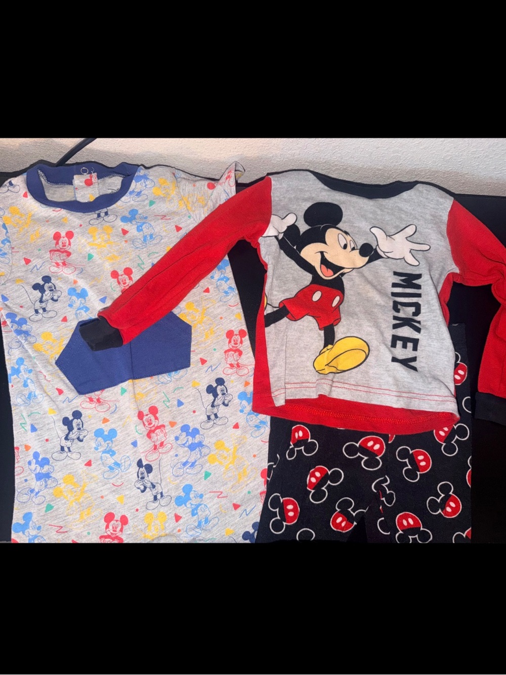 Disney Mickey Mouse Kids Onesie Outfit and Pajama Set Bundle Boys 2T